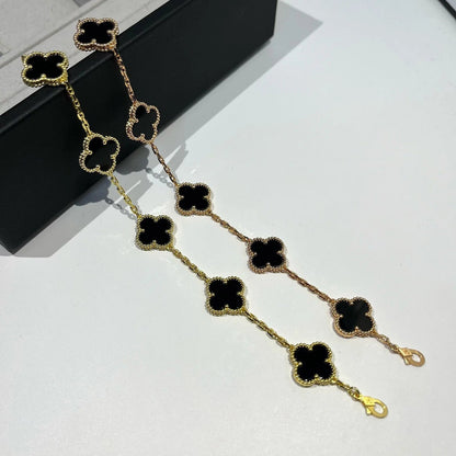 [Luxery] CLOVER 5 MOTIF ONYXS BRACELET COLLECTION