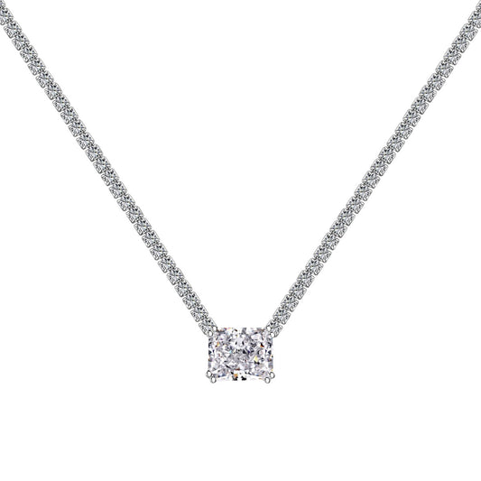 [Luxery Jewelry]4.0 Carat Elegant Radiant Cut Necklace