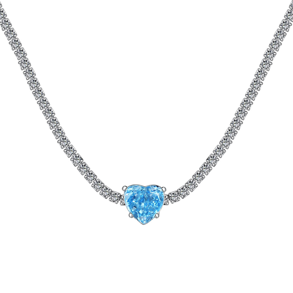[Luxery Jewelry]2.0 Carat Sparkling Tennis Heart Cut Necklace