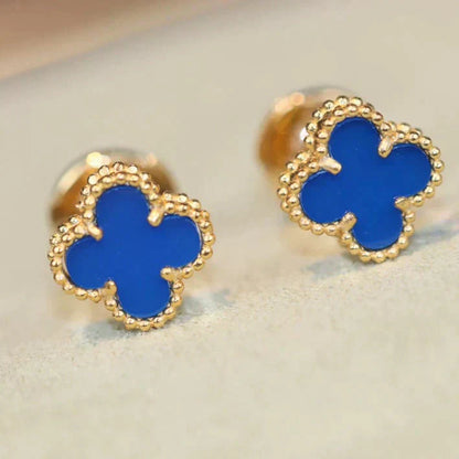 [Luxery]CLOVER MINI 9.5MM TURQUOISE EARRINGS