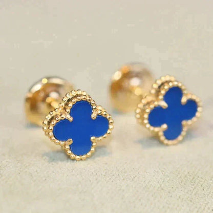 [Luxery]CLOVER MINI 9.5MM TURQUOISE EARRINGS