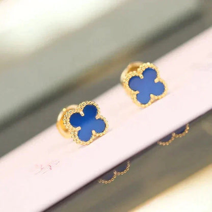 [Luxery]CLOVER MINI 9.5MM TURQUOISE EARRINGS