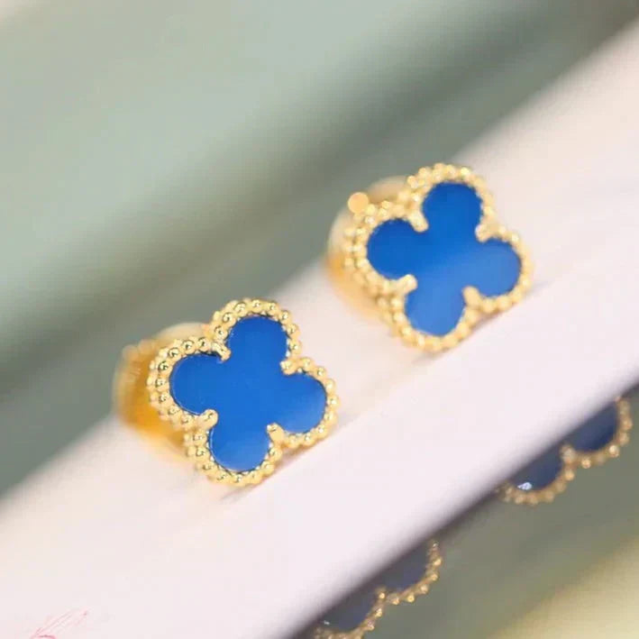 [Luxery]CLOVER MINI 9.5MM TURQUOISE EARRINGS