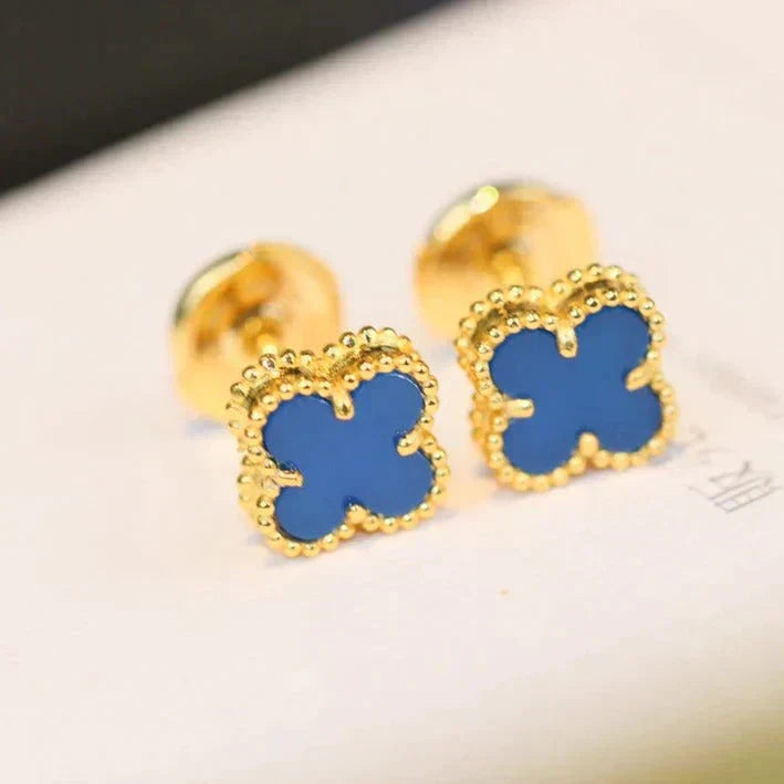 [Luxery]CLOVER MINI 9.5MM TURQUOISE EARRINGS