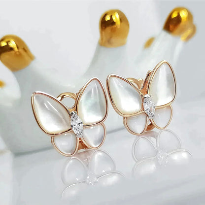 [Luxery]BUTTERFLY MOP DIAMOND EARRINGS