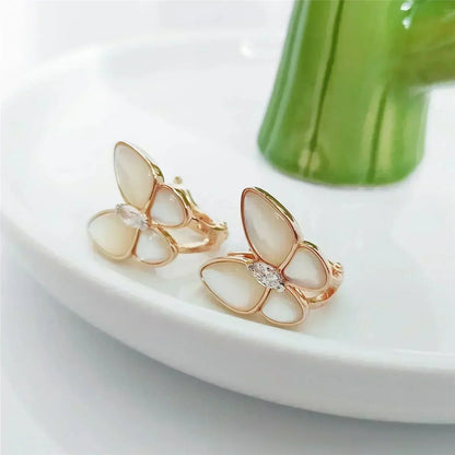 [Luxery]BUTTERFLY MOP DIAMOND EARRINGS