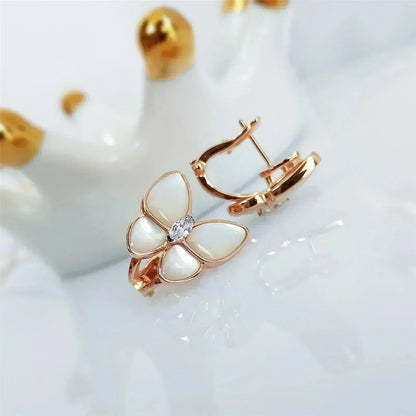 [Luxery]BUTTERFLY MOP DIAMOND EARRINGS
