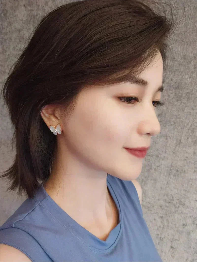 [Luxery]BUTTERFLY MOP DIAMOND EARRINGS