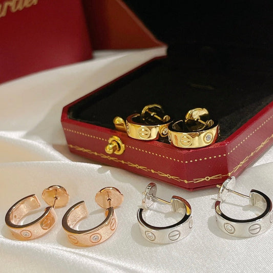 [Luxery]LOVE EARRINGS 5.7MM 2 DIAMONDS
