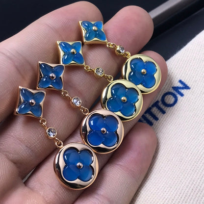 [Luxery]STAR AND SUN AGATE DIAMOND EARRINGS
