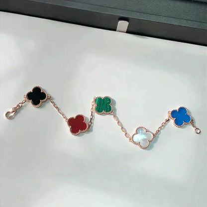 [Luxery]CLOVER 5 MOTIFS MULTICOLOR BRACELET