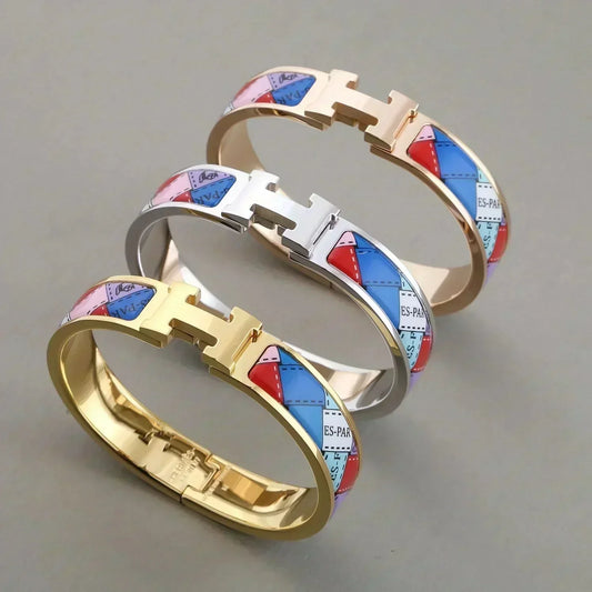[Luxery]H BRACELET DOTTED BORDER 12MM