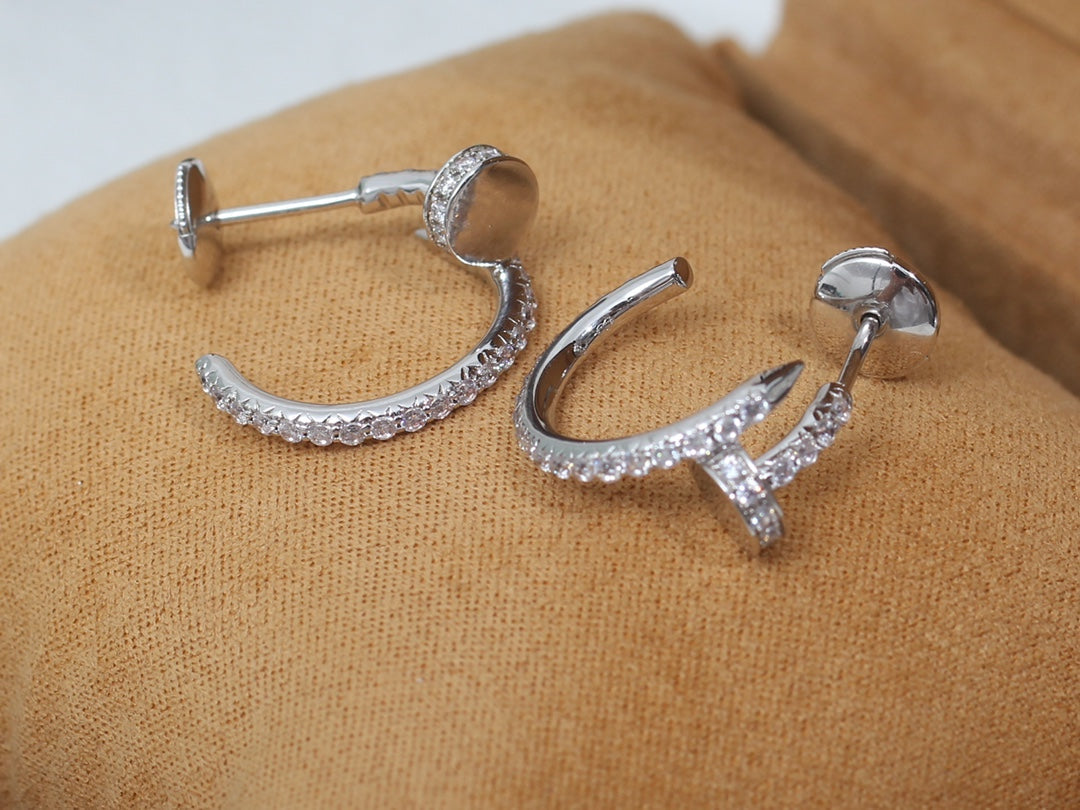 [Luxery]JUSTE EARRINGS 12.75MM SILVER DIAMOND