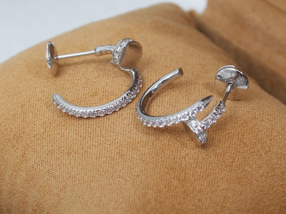 [Luxery]JUSTE EARRINGS 12.75MM SILVER DIAMOND