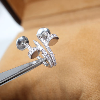 [Luxery]JUSTE EARRINGS 12.75MM SILVER DIAMOND