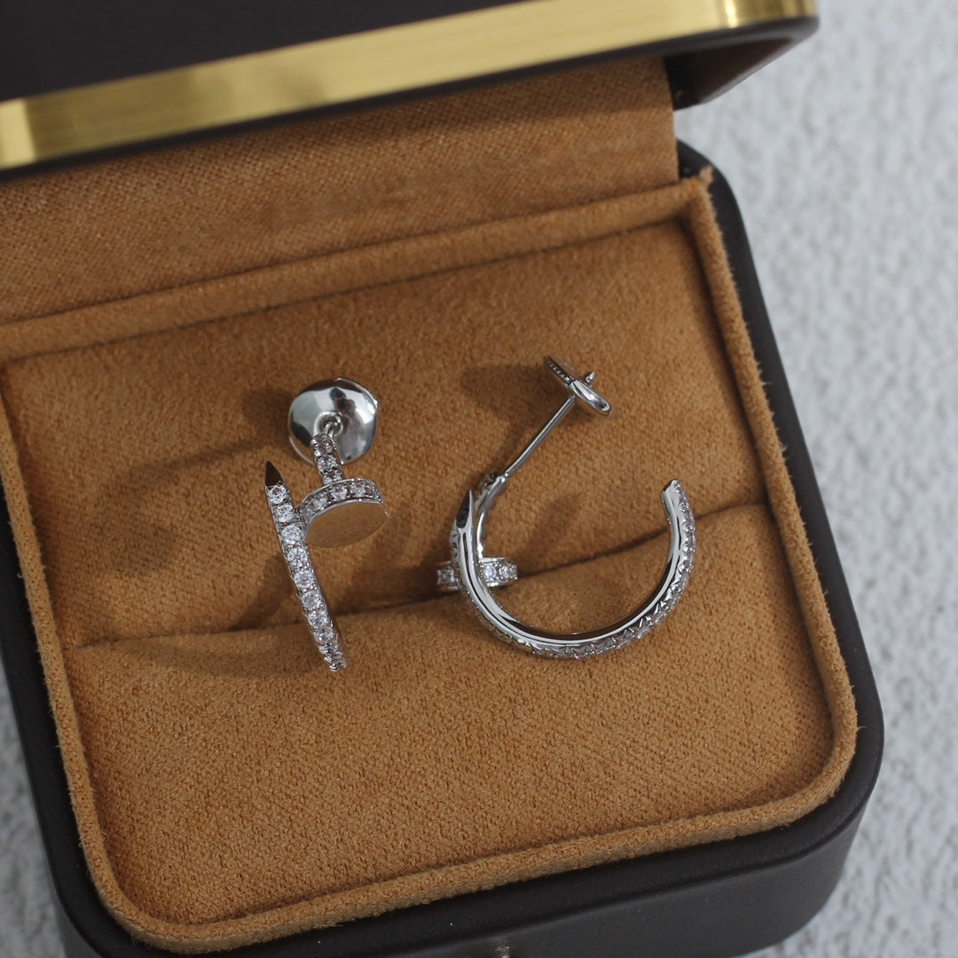 [Luxery]JUSTE EARRINGS 12.75MM SILVER DIAMOND