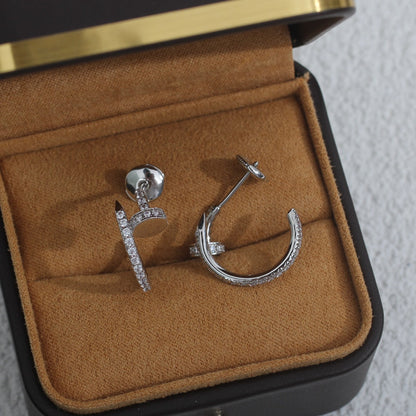 [Luxery]JUSTE EARRINGS 12.75MM SILVER DIAMOND