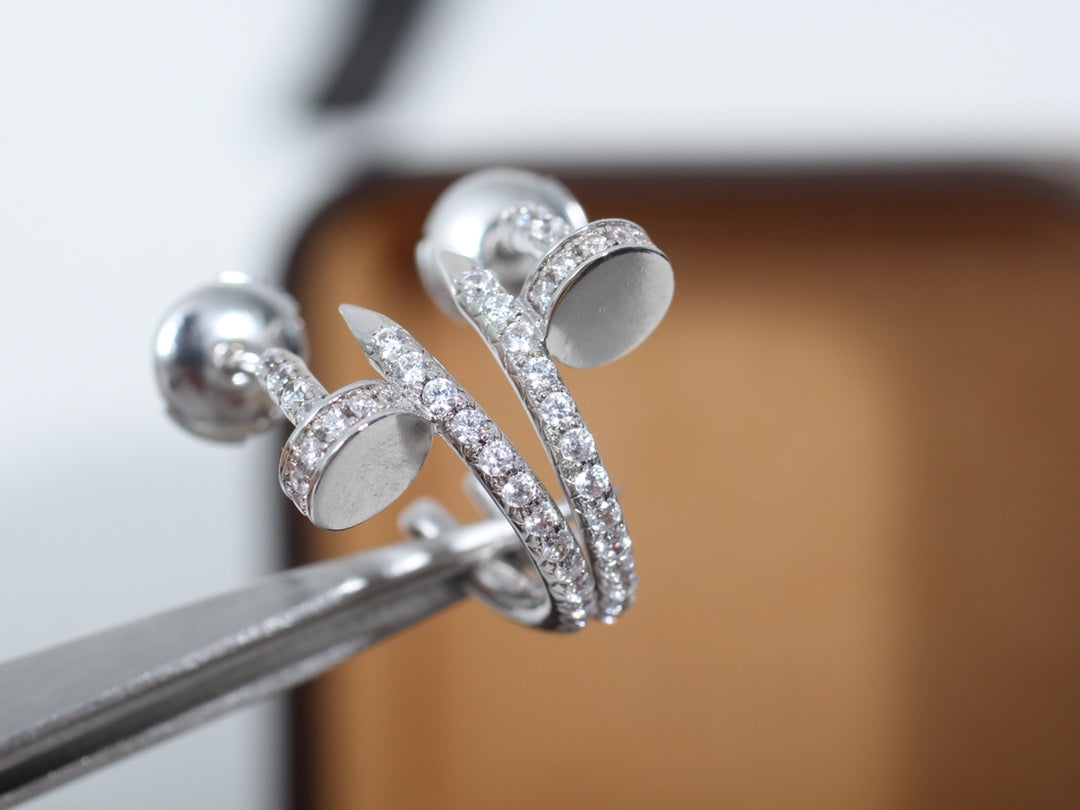 [Luxery]JUSTE EARRINGS 12.75MM SILVER DIAMOND
