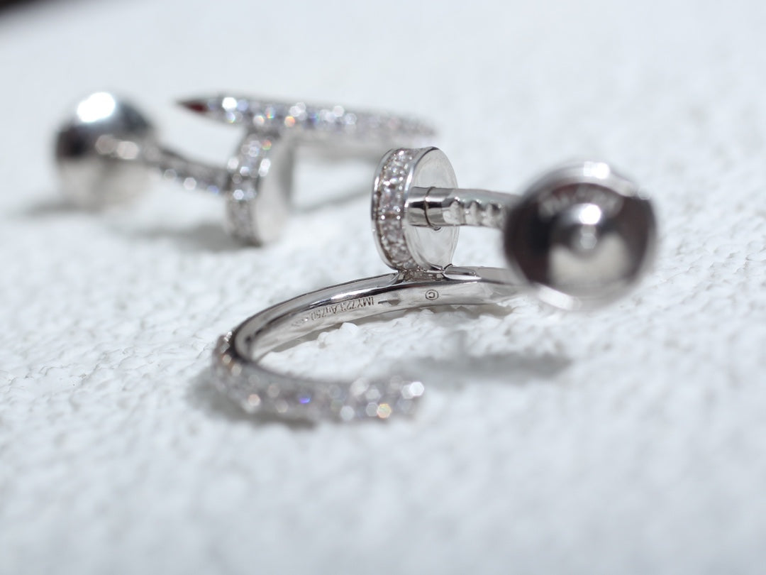 [Luxery]JUSTE EARRINGS 12.75MM SILVER DIAMOND