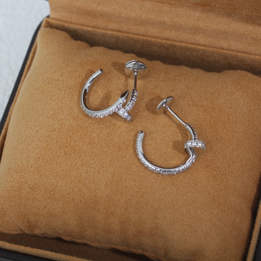 [Luxery]JUSTE EARRINGS 12.75MM SILVER DIAMOND