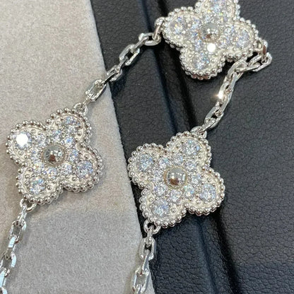 [Luxery] CLOVER 5 MOTIF FULL DIAMOND BRACELET COLLECTION
