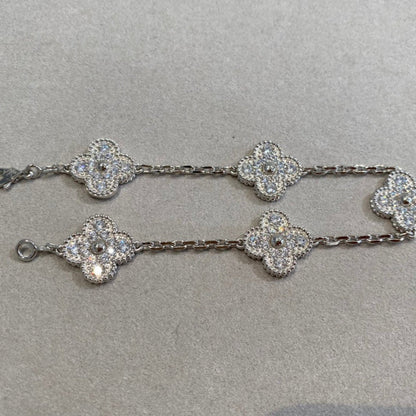 [Luxery] CLOVER 5 MOTIF FULL DIAMOND BRACELET COLLECTION