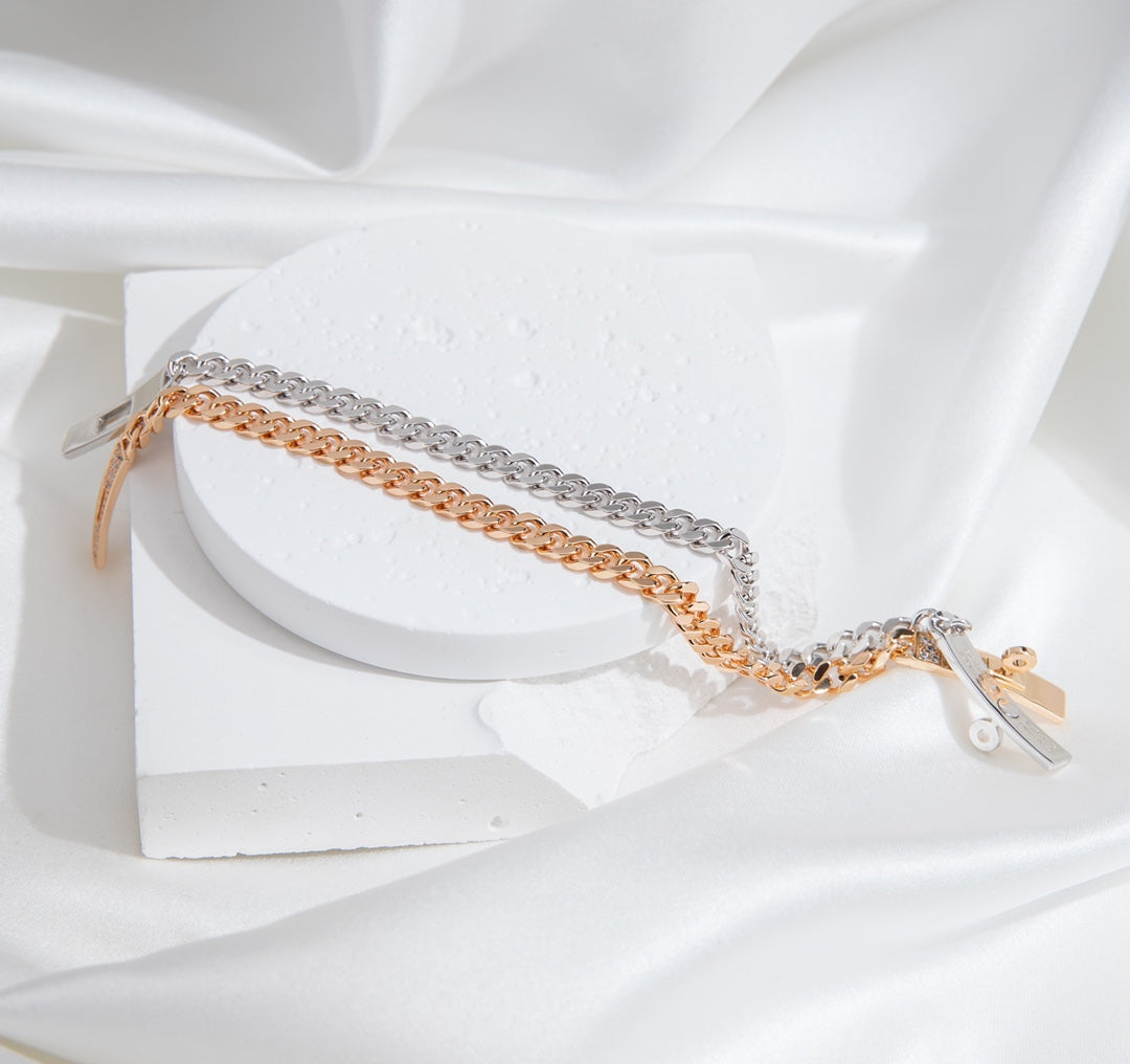[Luxery]KELLY CHAIN SILVER DIAMOND BRACELET