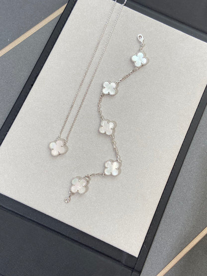 [Luxery]CLOVER WHITE PEARL MOP 5 MOTIF BRACELET COLLECTION