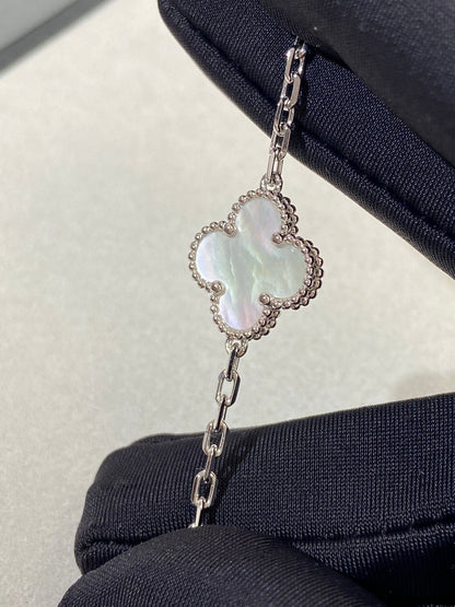 [Luxery]CLOVER WHITE PEARL MOP 5 MOTIF BRACELET COLLECTION