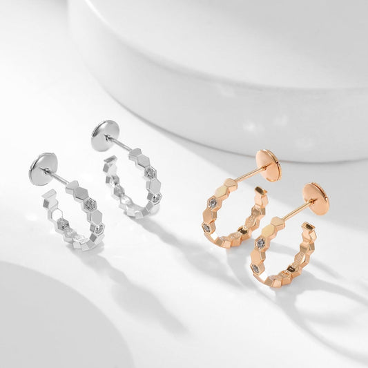 [Luxery]BEE LOVE DIAMOND HOOP EARRINGS