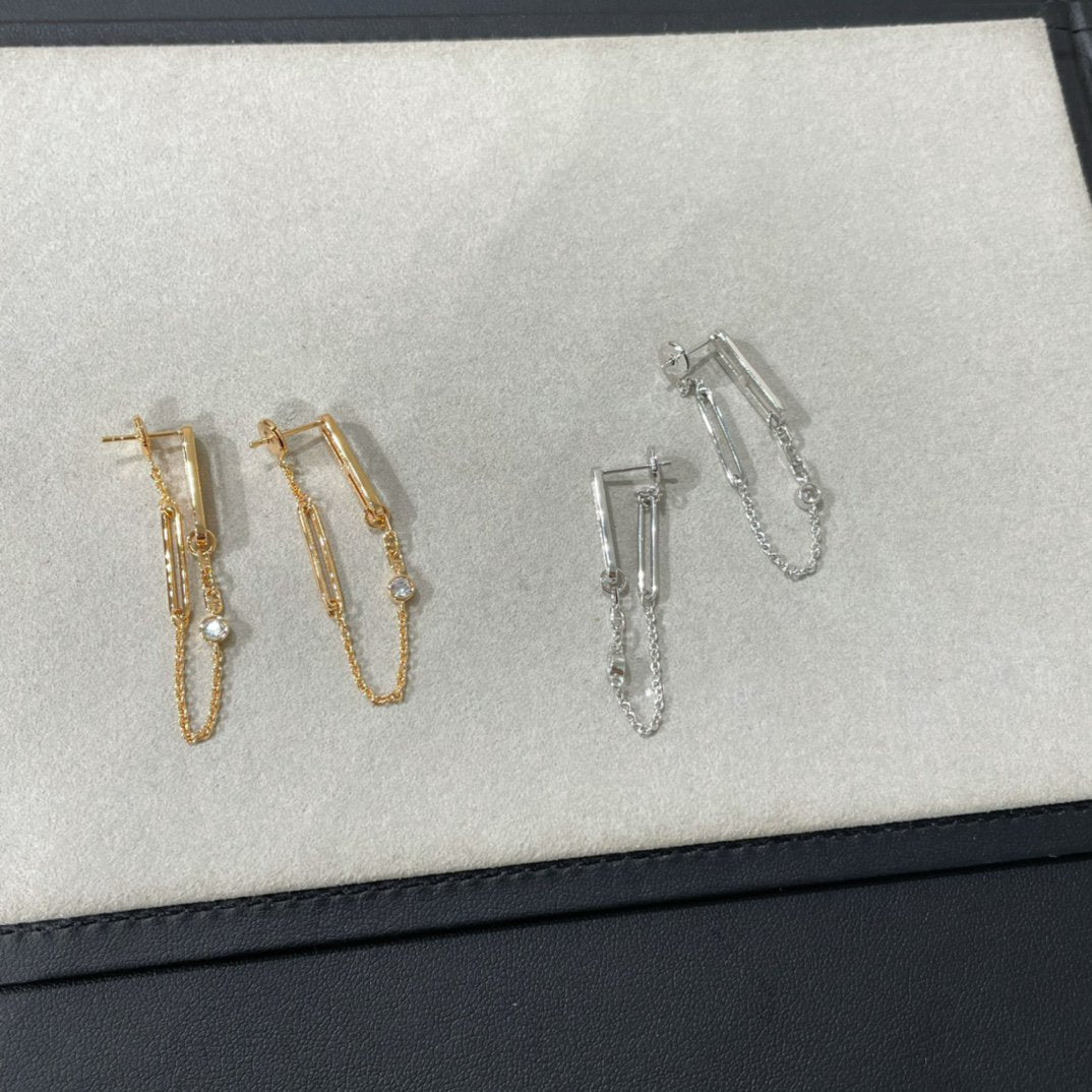 [Luxery]CHAINE CHAOS DIAMOND DROP EARRINGS