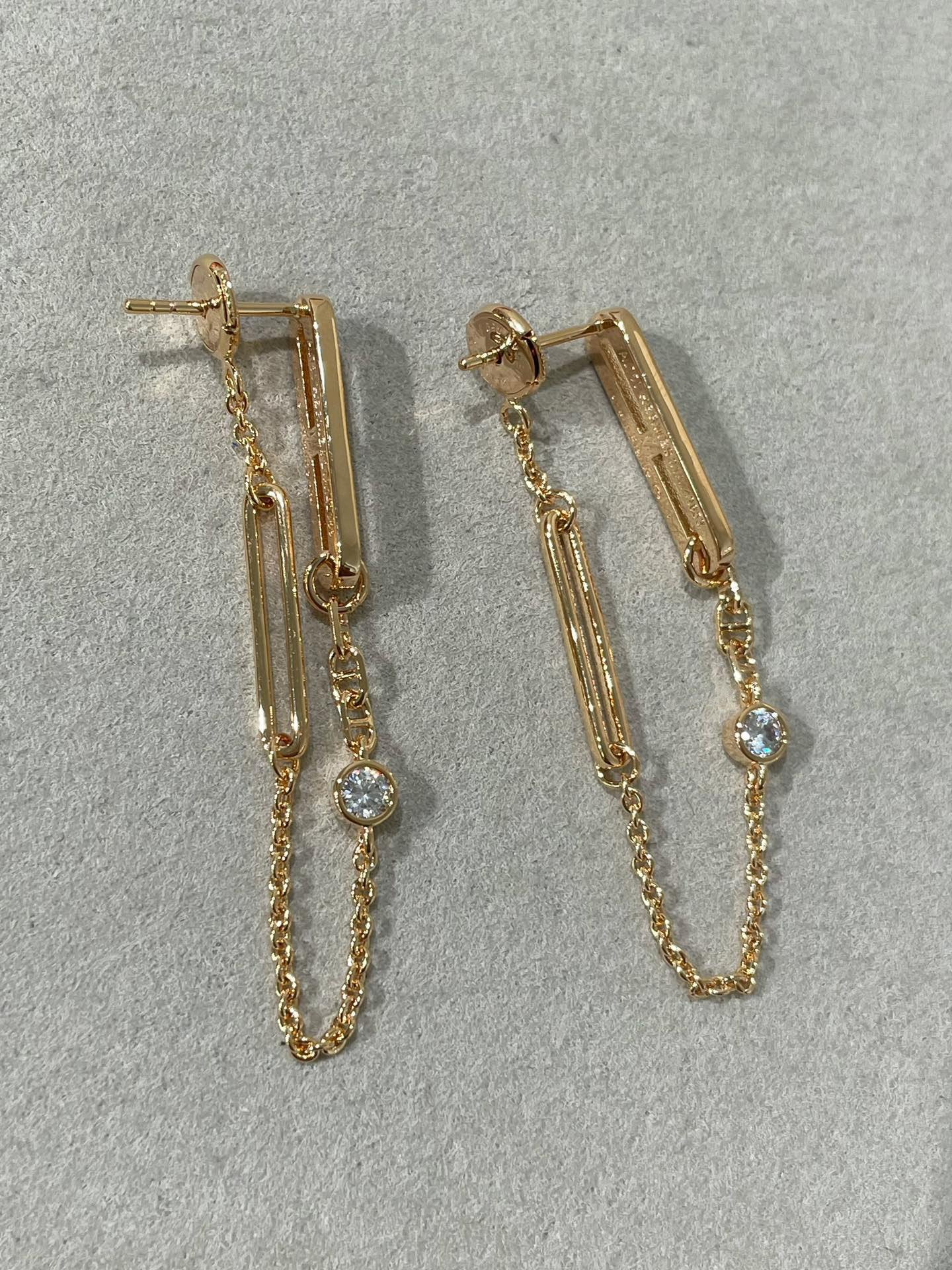 [Luxery]CHAINE CHAOS DIAMOND DROP EARRINGS