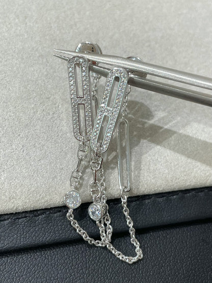 [Luxery]CHAINE CHAOS DIAMOND DROP EARRINGS