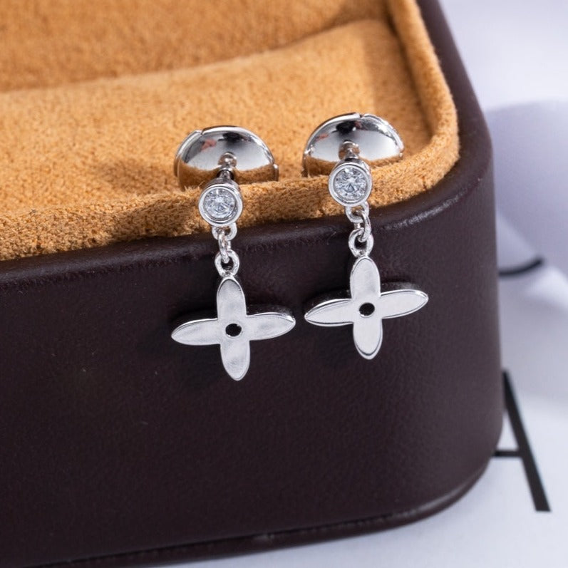 [Luxery]VIDYLLE SILVER DIAMOND MINI DROP EARRINGS