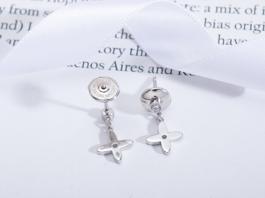 [Luxery]VIDYLLE SILVER DIAMOND MINI DROP EARRINGS