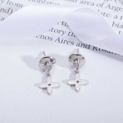 [Luxery]VIDYLLE SILVER DIAMOND MINI DROP EARRINGS