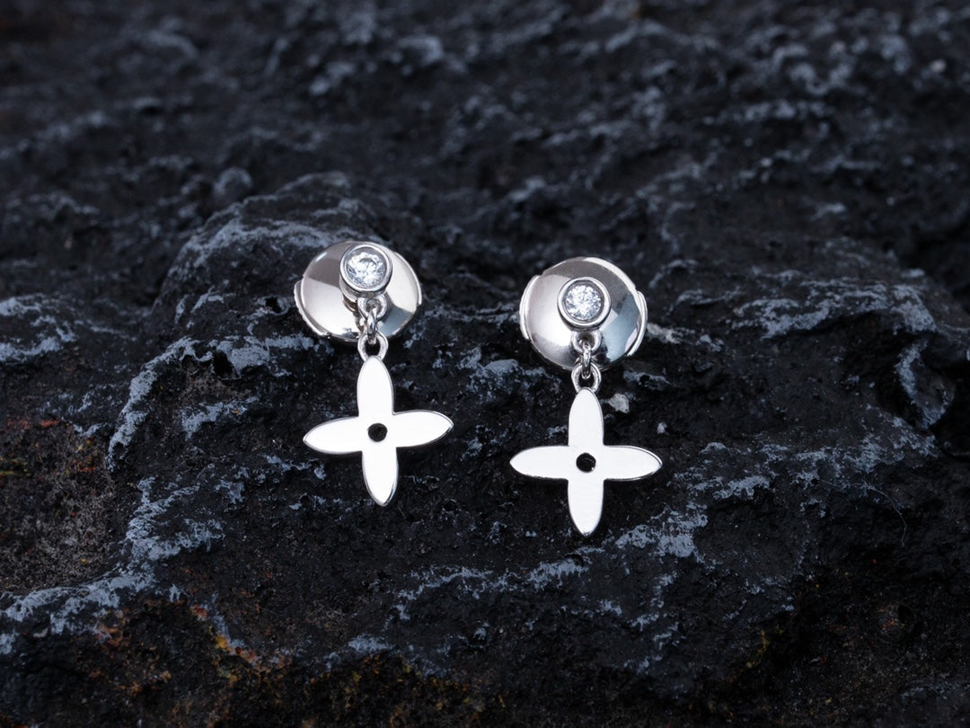 [Luxery]VIDYLLE SILVER DIAMOND MINI DROP EARRINGS
