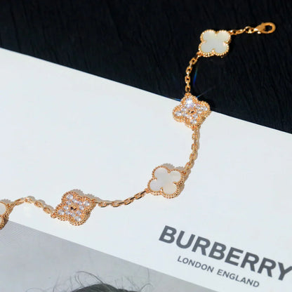 [Luxery]CLOVER WHITE PEARL MOP 5 MOTIF BRACELET COLLECTION