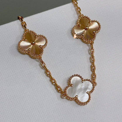 [Luxery]CLOVER WHITE PEARL MOP 5 MOTIF BRACELET COLLECTION