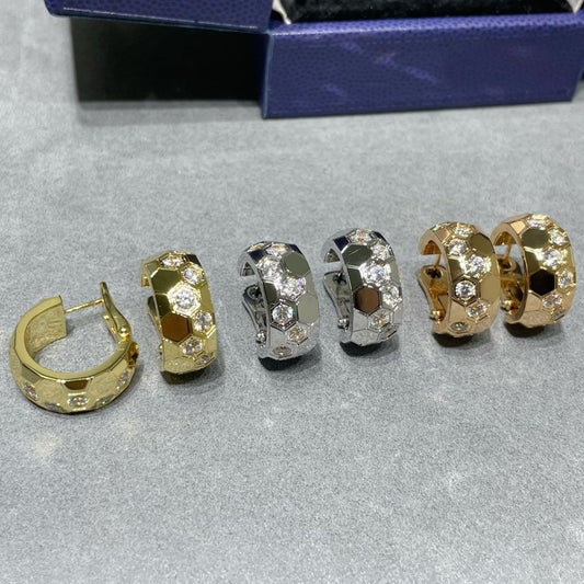 [Luxery]BEE LOVE DIAMOND HOOP EARRINGS