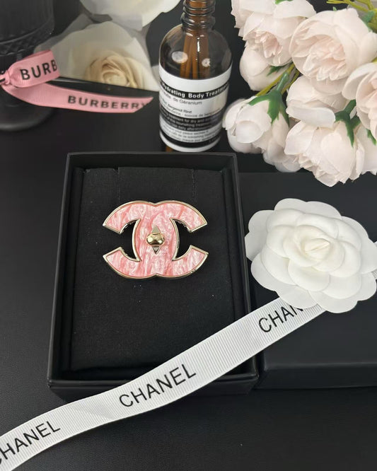 [Luxery]Pink Resin Classic Brooch 5cm