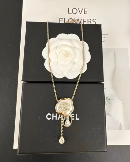 [Luxery]Cloud Pearl Mother-of-Pearl Diamond Chain Pendant Necklace