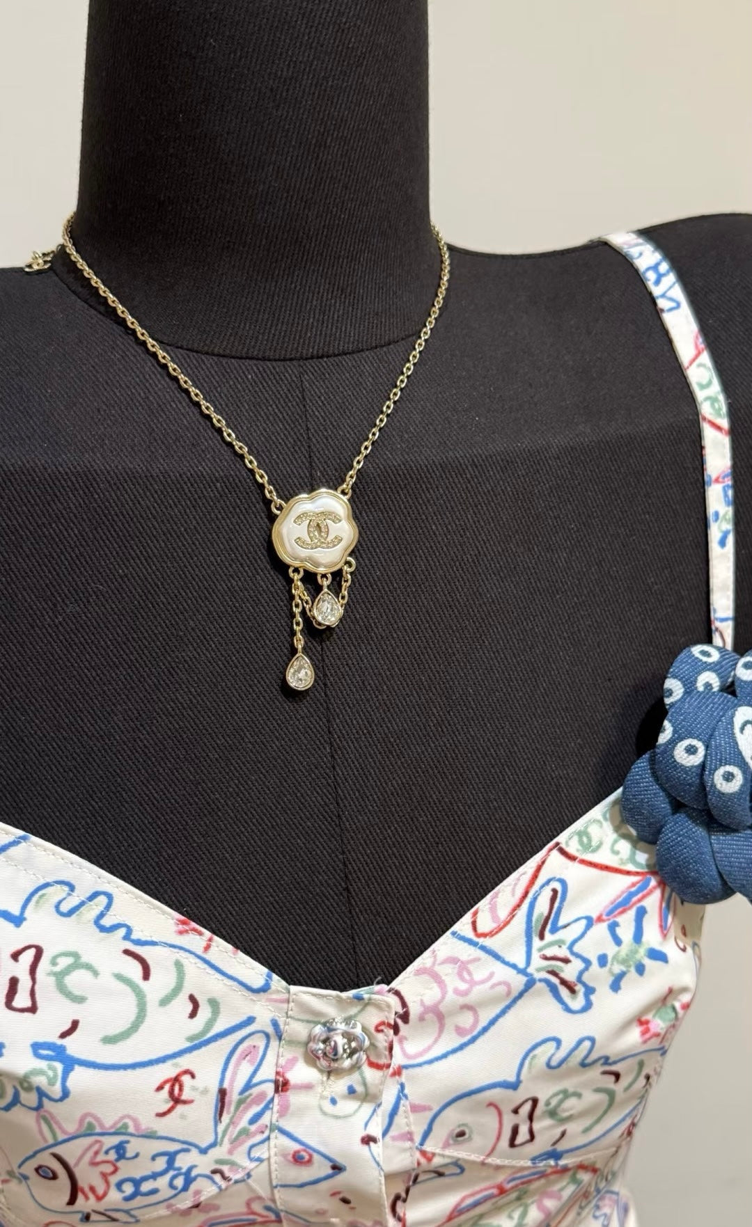 [Luxery]Cloud Pearl Mother-of-Pearl Diamond Chain Pendant Necklace