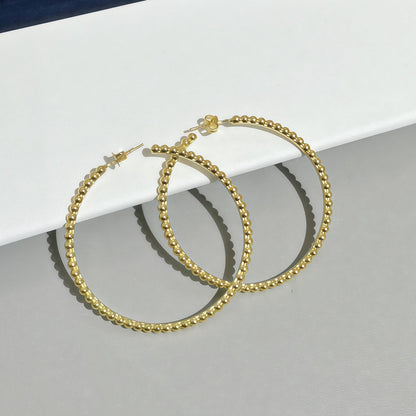 [Luxery]SMOOTH BEAD STUD EARRINGS