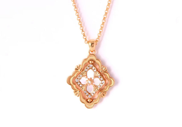 [Luxery] B.C.L ENAMEL ROTATING SINGLE-DIAMOND NECKLACE£¨Various colors£©