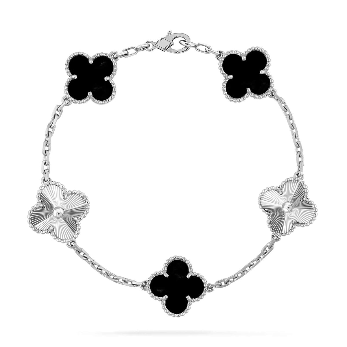 [Luxery] CLOVER 5 MOTIF ONYXS BRACELET COLLECTION