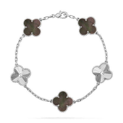 [Luxery] CLOVER 5 MOTIF GRAY MOP BRACELET COLLECTION
