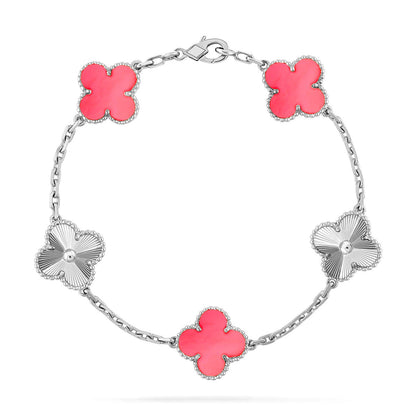 [Luxery] CLOVER 5 MOTIFS  PINK MOP BRACELET COLLECTION