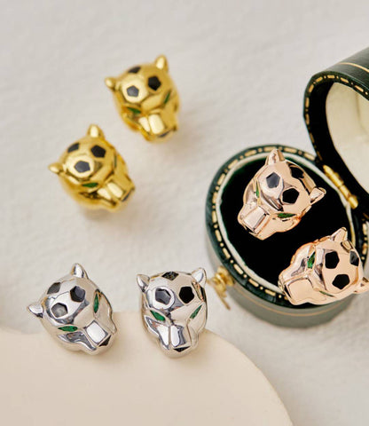 [?Luxery]CHRRTAH-PRINT STUD EARRINGS, THREE COLORS