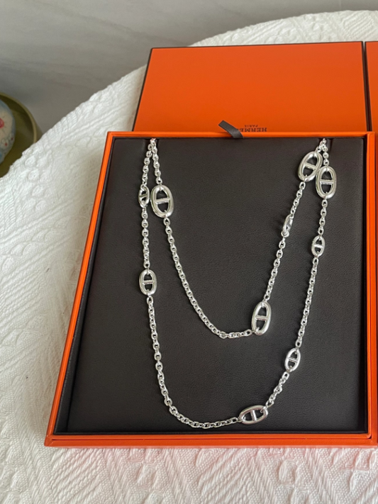[Luxery]Classic Silver Sweater Chain